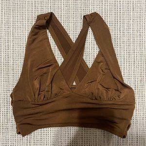 brown cris cross top